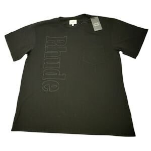 Rhude Side Logo Pocket T-Shirt Black Sz Medium fits XL 100% Authentic $280 MSRP